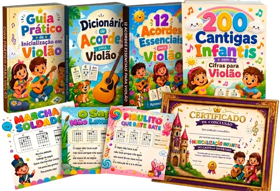 Plano Completo - 200 cantigas infantis com cifras para violão e bônus